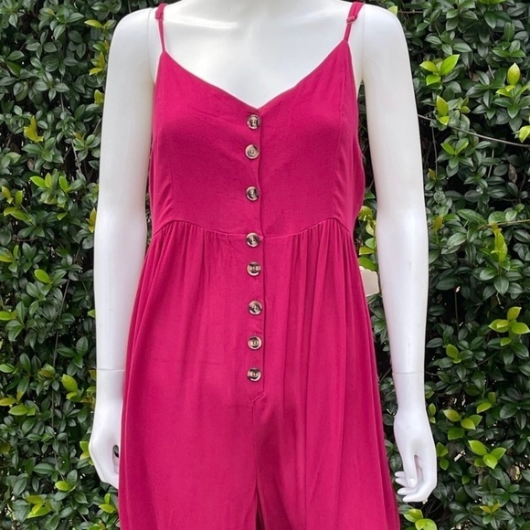 💋NWT KORI Button Down Crop Oversized Jumpsuit - Picture 4 of 13